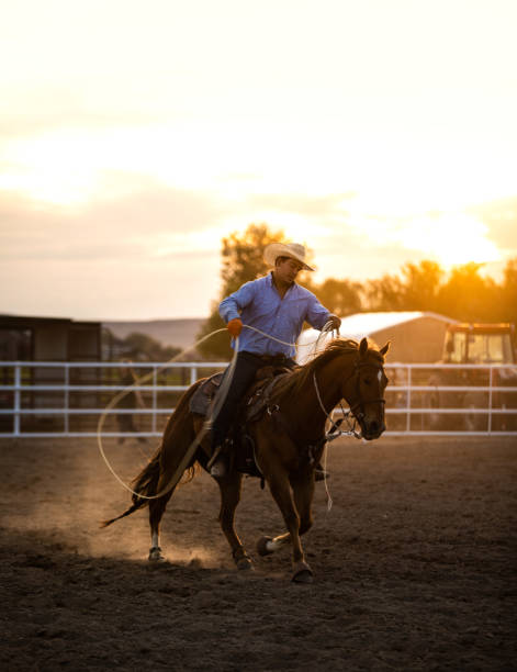 istock Cowboy warming up before event at a rodeo arena 1194396268