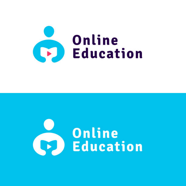 education-logo Online eductaion logo concept/ Vector design flat illustration. youtube logo stock illustrations