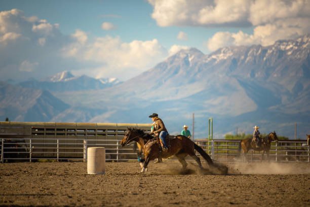 istock Cowgirl barrel racing rodeo 1194397183