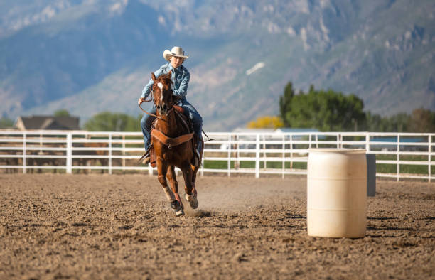 istock Cowgirl barrel racing rodeo 1194397206