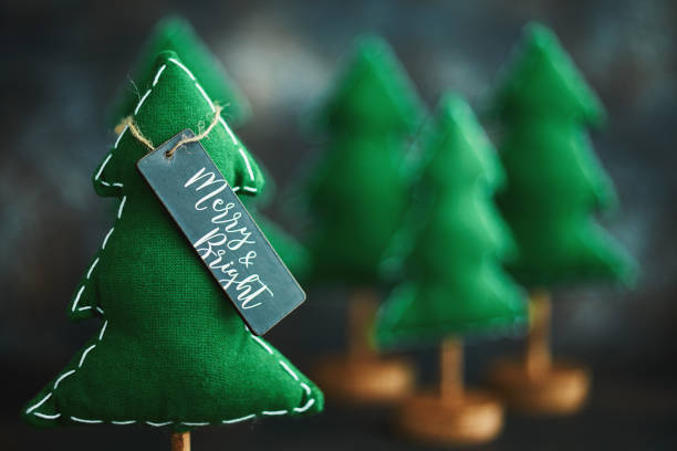 Christmas Tree with Merry and Bright message and Christmas Tree Background