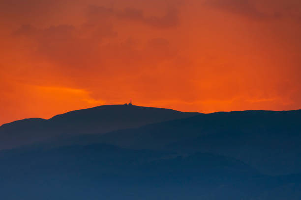 Sunset over mountain range
