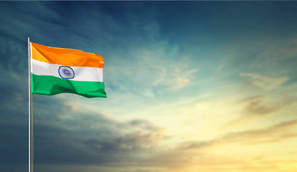 istock INDIA FLAG FLYING HIGH BLUE SKY TRICOLOUR FLAG 1194408344
