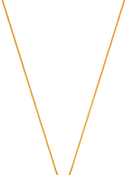 GOLD CHAIN FOR PENDANT ISOLATED ON WHITE BACKGROUND