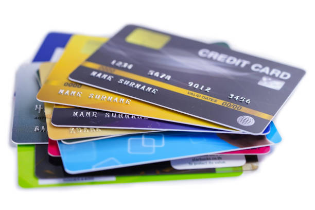 istock Credit card on white background : Financial development, Accounting, Statistics, Investment Analytic research data economy office Business company banking concept. 1194411471