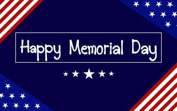 Vector illustration of Happy Memorial day with USA flag. Vector illustration