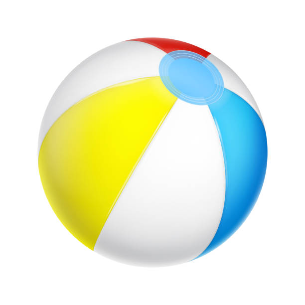 illustrations, cliparts, dessins animés et icônes de bille réaliste de plage - beach ball summer ball isolated