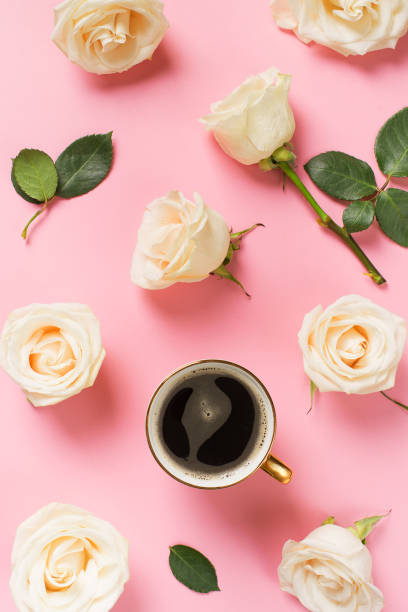 istock Roses spring falt lay 1194414531