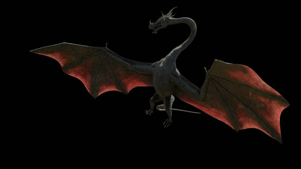 istock dragon, mythological animal isolated on black background 1194417650