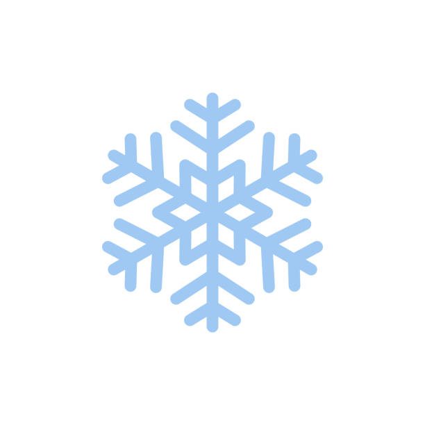 ilustraciones, imágenes clip art, dibujos animados e iconos de stock de icono vectorial azul copo de nieve aislado sobre fondo blanco - rime