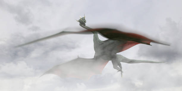 istock dragon, giant fairy tale creature flying through the clouds 1194417795