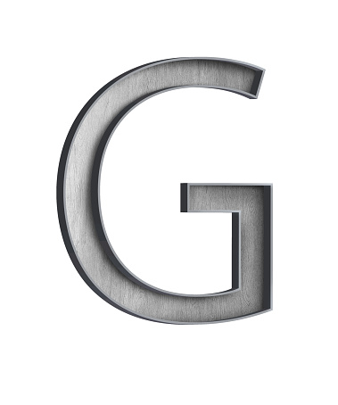 wooden letter with metal outer frame letter G