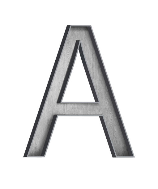istock wooden letter with metal outer frame letter A 1194418151