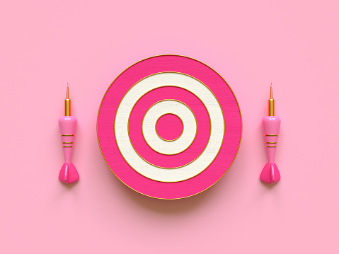 3d rendering target and arrow cartoon style