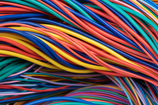 istock Group of colorful electrical cables 1194420757