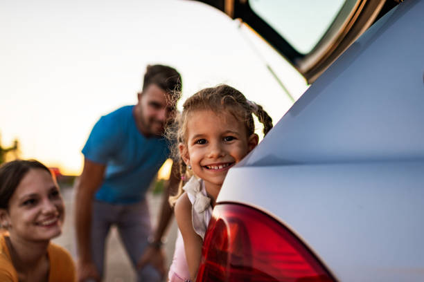 istock Family having fun after grocery shopping 1194420920
