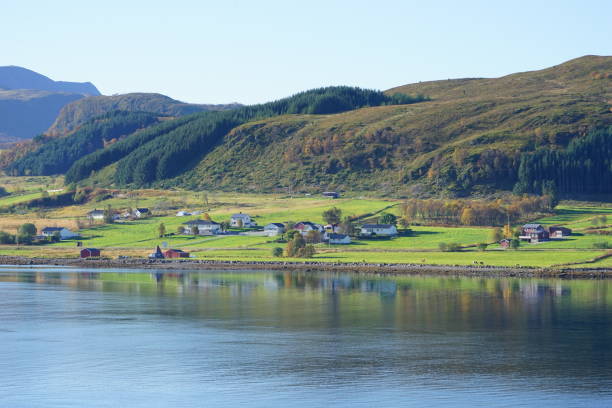 istock tranquil lake and village 1194424178