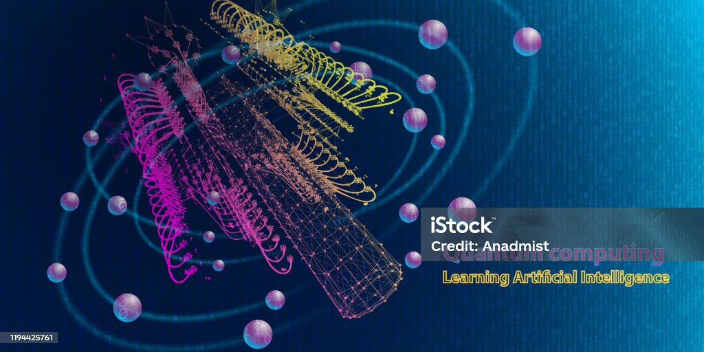 Quantum Computing Abstract Image Quantum Computer Abstract Tech Background Concept With Qubit Learning ...