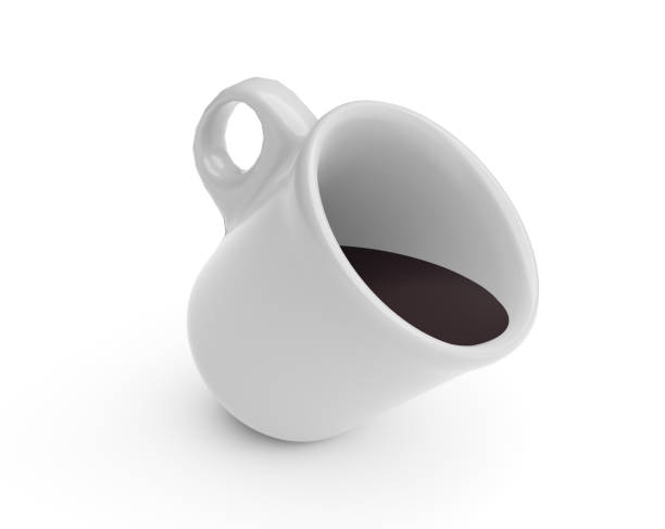 istock Falling cup of coffee isolated on a white background 1194426380
