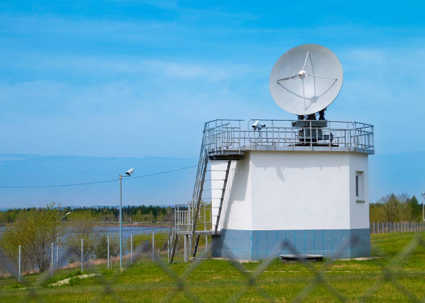 istock Satellite dish directed to the sky. 1194428653
