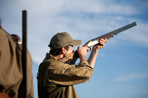istock Male hunter on the hunting field 119442898