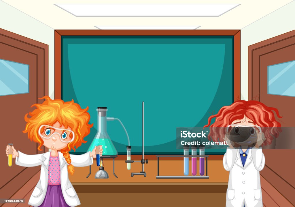 Student In Science Classroom Working With Tools Stock Illustration ...
