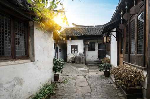 the streets of Zhouzhuang Ancient Town, Suzhou, China