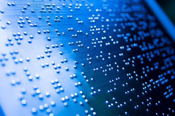 Plain Braille Page Macro stock photo