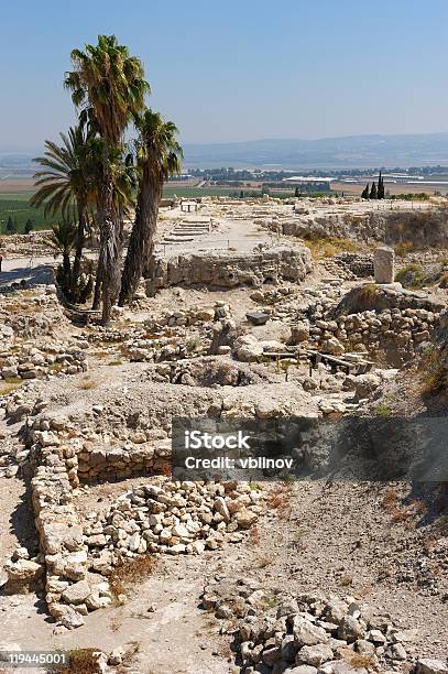 Biblical Place Of Israel Megiddo Stock Photo - Download Image Now - Ancient, Archaeology, Bible