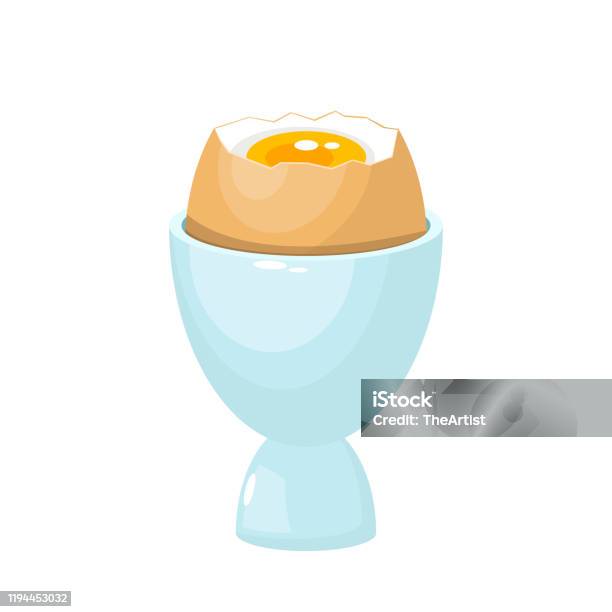 Boiled Egg In Egg Holder Vector Design Illustration Isolated On White  Background Stock Illustration - Download Image Now - iStock
