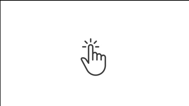 Click icon animation on a white and black background