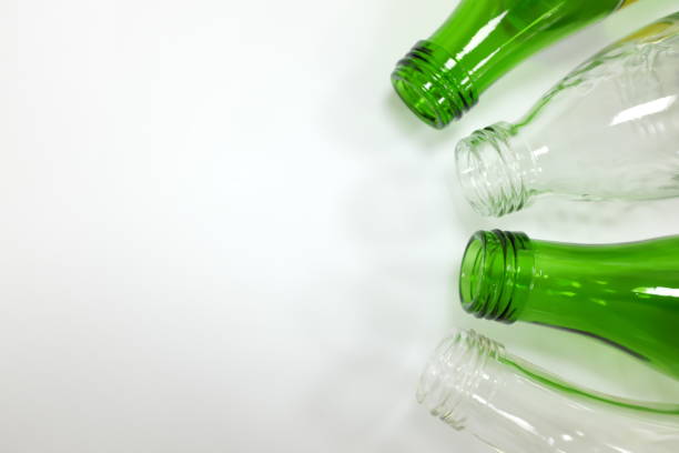 istock Reusable glass bottles in white background with copy space 1194455255