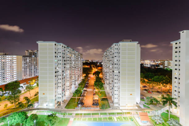 istock Top view Eunos neighborhood HDB complex in Singapore at evening 1194455266