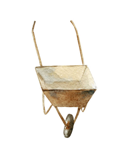 istock Garden trolley. Handpainted watercolor illustration isolated on white background. 1194458379