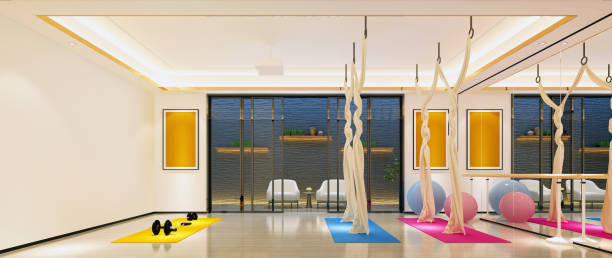 istock GYM and Yoga Saloon. 3D Rendering. 1194460824