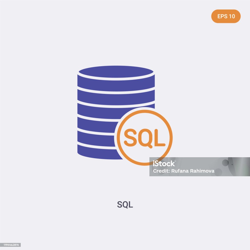 Ikona Sql 2kolorowa Ikona Wektora Koncepcji Sql Izolowane Dwa Kolorowe Sql Wektor ...
