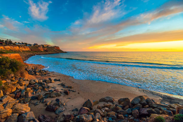istock Christies Beach coastal view at sunset 1194468872