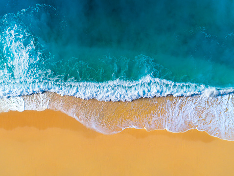 Waves and and sandy beach of Kaputaş.