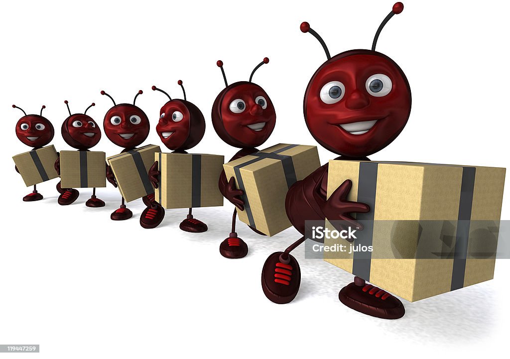 Fun ants with boxes  Animal Stock Photo