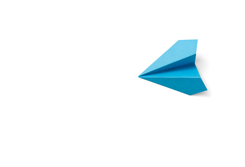 Paper plane on white background, including clipping path