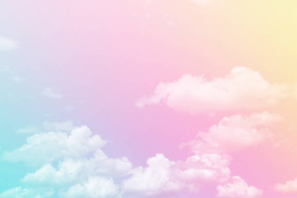istock Sweet Pastel sky and clouds, colorful background 1194476896