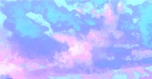 istock Beatiful Sky with Clouds Artistic Background. Craft Painting Landscape Design 1194478428