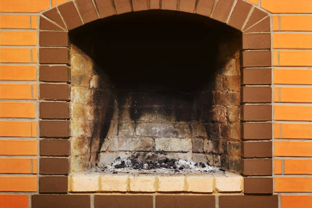 istock Fireplace. Fire in the fireplace. Sparks of fire 1194480977