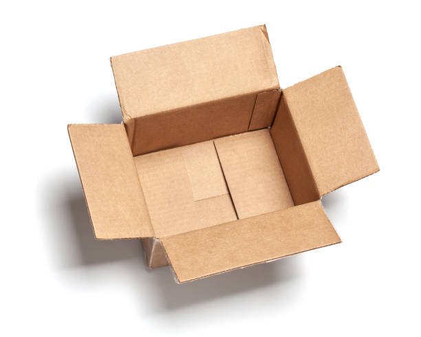 istock Open empty cardboard box isolated on a white background. Top view. mock-up. 1194481890