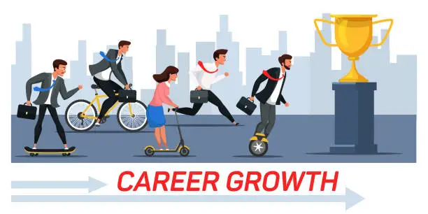 Vector illustration of Career growth vector banner template