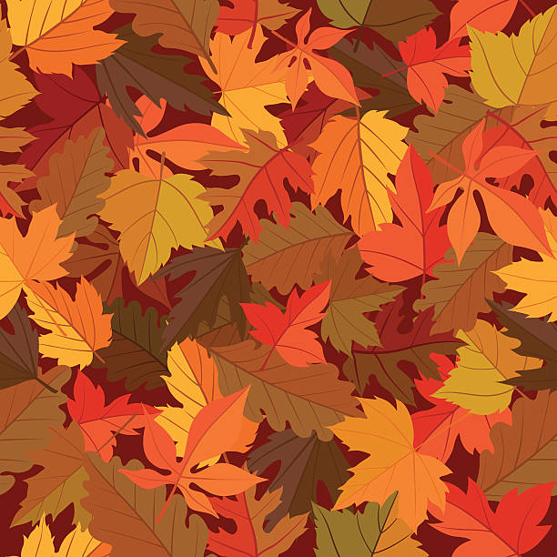 Seamless Leaves Pattern  birch tree background stock illustrations
