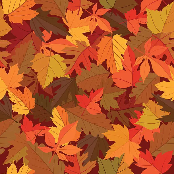 Vector illustration of Seamless Leaves Pattern