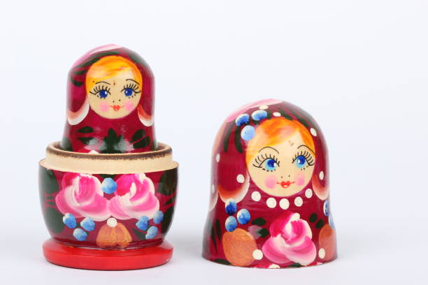 istock traditional Russian matryoshka doll on white background 1194484524