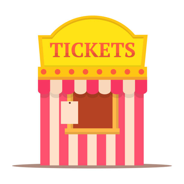 Carnival Ticket Booth Kiosk Isolated On White Stock Illustration - Download  Image Now - Traveling Carnival, Checkout, Building Entrance - iStock