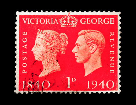 Exeter, United Kingdom - February 17, 2010: A Scottish Used Postage Stamp showing Portrait of Queen Elizabeth 2nd and scottish thistle emblem, printed and issued from 1958 to 1970